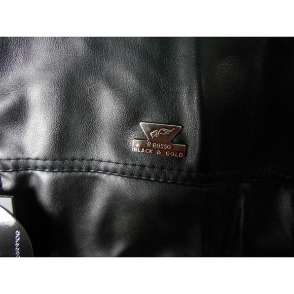 **R ROSSO BLACK & GOLD** Men's Black Leather Jacket Size 2XL New W/Tags - Picture 4 of 11